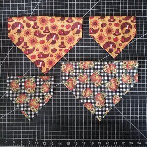 Thanksgiving Pumpkins Turkey Autumn Reversible Over the Collar Dog Bandanas